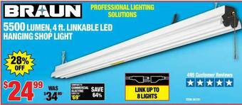 Harbor Freight Tools 5500 Lumen, 4 Ft. Linkable Led Hanging Shop Light offer