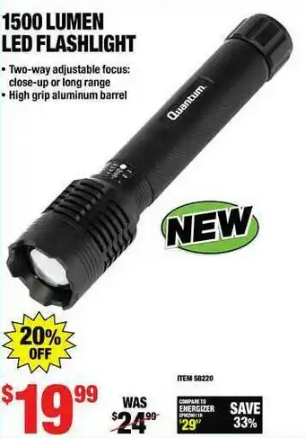 Harbor Freight Tools 1500 Lumen Led Flashlight offer