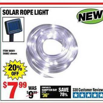 Harbor Freight Tools Solar Rope Light offer