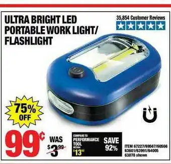 Harbor Freight Tools Ultra Britgh Led Portable Work Light-flashlight offer