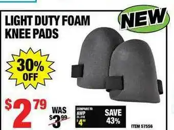 Harbor Freight Tools Light Duty Foam Knee Pads offer