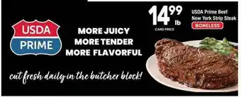 Randalls Usda Prime Best New York Strip Steak offer