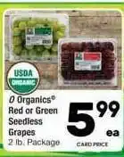 Randalls Usda Organic O Organic Red Or Green Seedless Grapes offer
