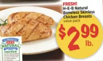 H-E-B H-E-B Natural Boneless Skinless Chicken Breast offer
