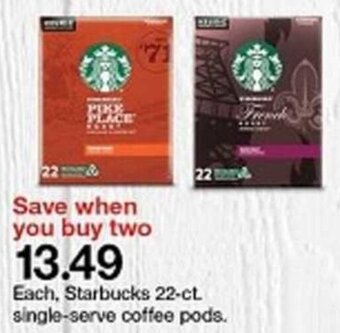 Target Starbucks Single Serve Coffee Pods offer