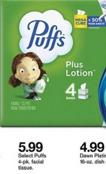 Target Puffs 4pk Facial Tissue offer