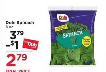 Cub Foods Dole Spinach offer