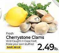 Roche Bros Fresh Cherrystone Clams offer