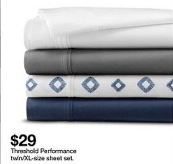 Target Threshold Performance Twin/XL Size Sheet Set offer