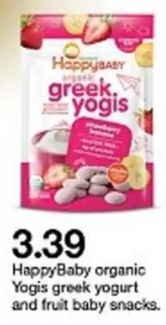 Target Happy Baby Organic Yogis Greek Yogurt offer