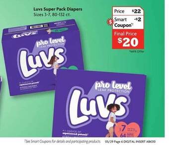 Family Dollar Luvs Super Pack Diapers offer
