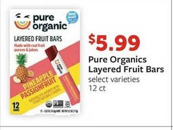 Fareway Pure Organics Layered Fruit Bars offer