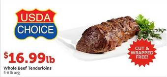 Fareway Whole Beef Tenderloins offer