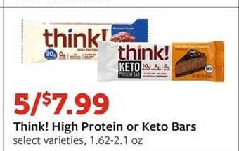 Fareway Think! High Protein Or Keto Bars offer
