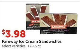 Fareway Fareway Ice Cream Sandwiches offer
