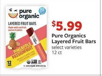 Fareway Pure Organics Layered Fruit Bars offer