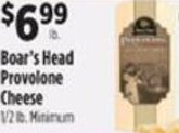 Pioneer Supermarkets Boar's Head Provolone Cheese offer