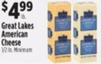 Pioneer Supermarkets Great Lakes American Cheese offer