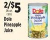 Pioneer Supermarkets Dole Pineapple Juice offer