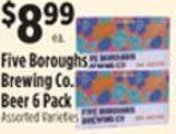 Pioneer Supermarkets Five Boroughs Brewing Co. Beer 6 Pack offer