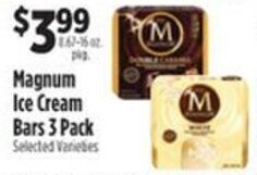Pioneer Supermarkets Magnum Ice Cream Bars 3 Pack offer