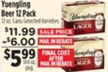 Pioneer Supermarkets Yuengling Beer 12 Pack offer