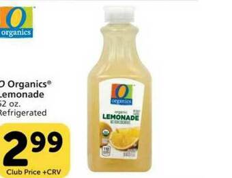 Pavilions O Organics Lemonade offer