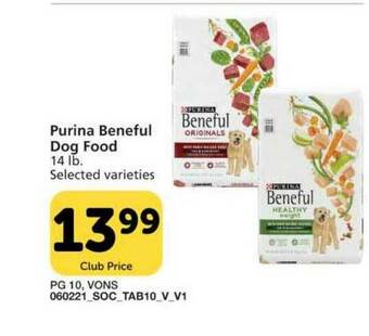 Vons Purina Beneful Dog Food offer