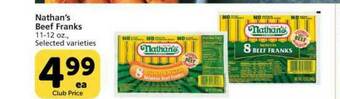 Vons Nathan's Beef Franks offer