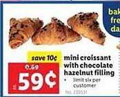 Lidl Mini Croissant With Chocolate Hazelnut Filling offer