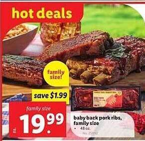 Lidl Baby Back Pork Ribs Family Size offer