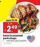 Lidl Bone In Assorted Pork Chops offer