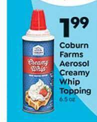 Save a Lot Coburn Farms Aerosol Creamy Whip Topping offer