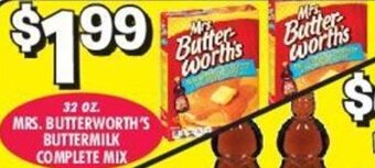 Miners County Market 32 oz. Mrs. Butterworth's Buttermilk Complete Mix offer