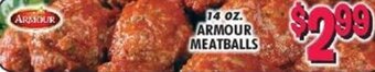 14 oz. Armour Meatballs