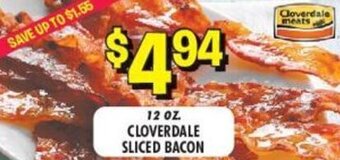 Miners County Market 12 oz. Cloverdale Sliced Bacon offer