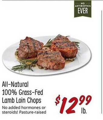 Sprouts Farmers Market Allnatural 100% Grassfed Lamb Loin Chops offer
