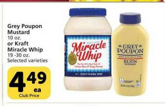 Pavilions Grey Poupon Mustard Or Kraft Miracle Whip offer