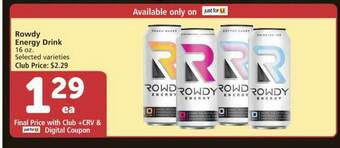Pavilions Rowdy Energy Drink offer