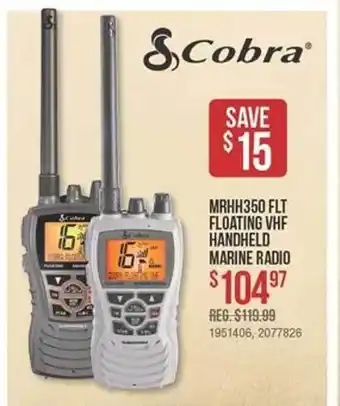 Bass Pro Mhrr350 Flt Floating Vhf Handheld Marine Radio Cobra offer