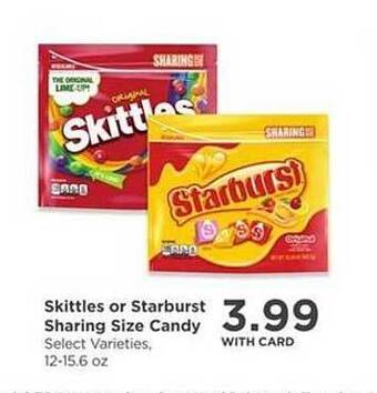 QFC Skittles Or Starburst Sharing Size Candy offer