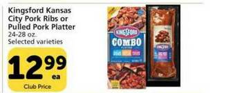 Vons Kingsford Kansas City Pork Ribs Or Pulled Pork Platter offer