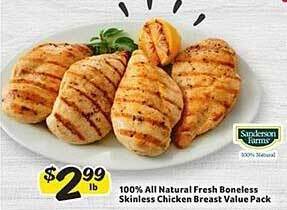 Winn Dixie 100% All Natural Fresh Boneless Skinless Chicken Breast Value Pack offer