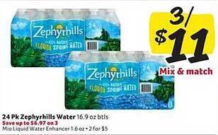 Winn Dixie 24 Pk Zephyrhills Water offer