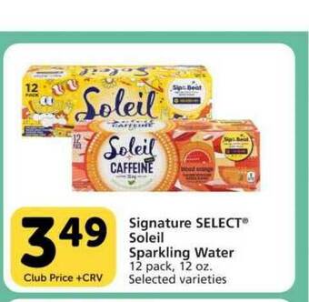 Vons Signature Select Soleil Sparkling Water offer