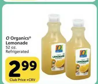 Vons O Organics Lemonade offer