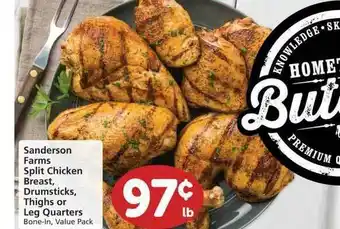 Albertsons Sanderson Farms Split Chicken Breast , Drumsticks , Thighs Or Leg Quarters offer
