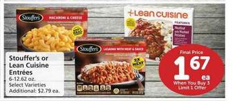 Albertsons Stouffer's Or Lean Cuisine Entrees offer