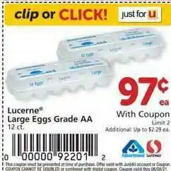 Albertsons Lucerne Large Eggs Grade AA offer