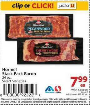 Albertsons Hormel Stack Pack Bacon offer